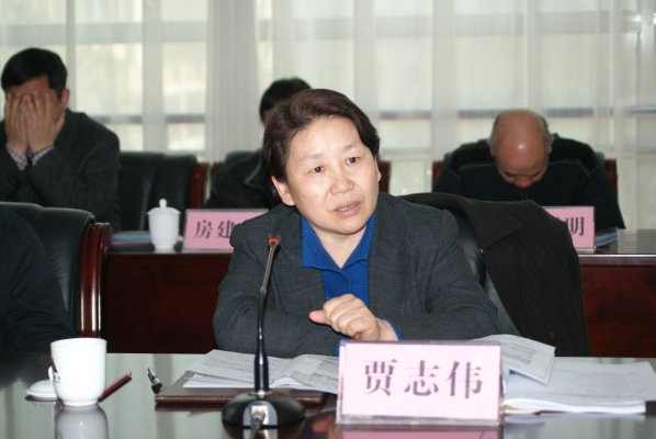 河南省测绘地理信息局局长贾志伟在座谈会上讲话。